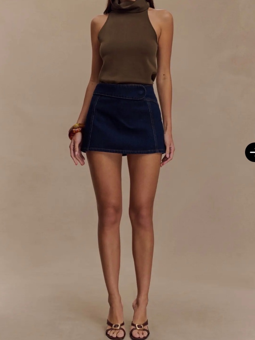 Meshki Fallon Denim Micro Mini Skort - Indigo Blue - L